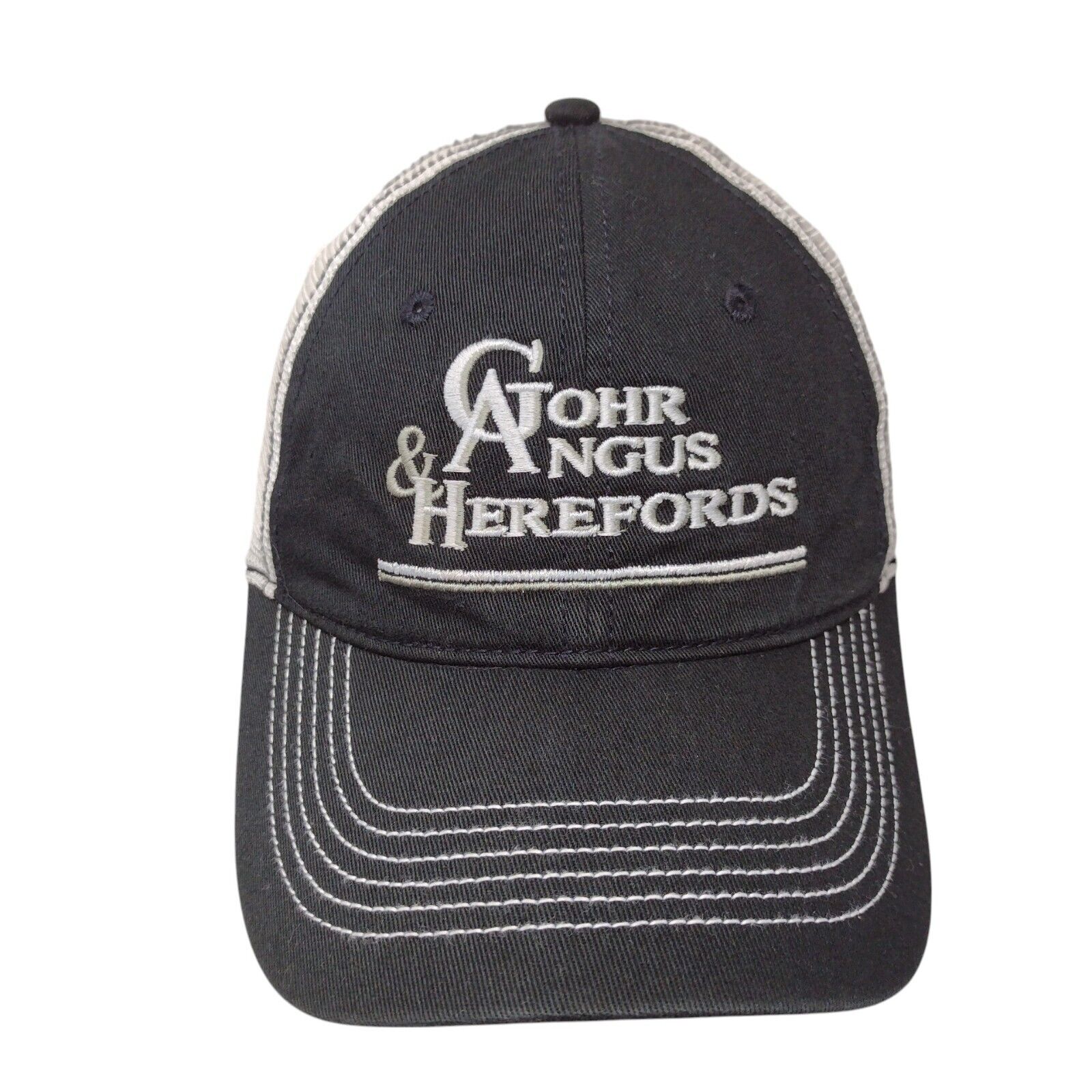 Gohr Angus  Herefords Strapback Trucker Hat Black One Size District Threads